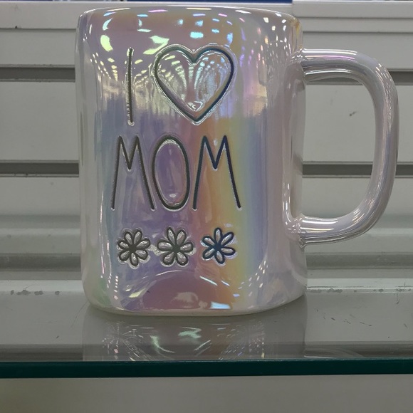 *NEW* RAE DUNN IRIDESCENT I LOVE MOM FLOWER MUG - Picture 4 of 4